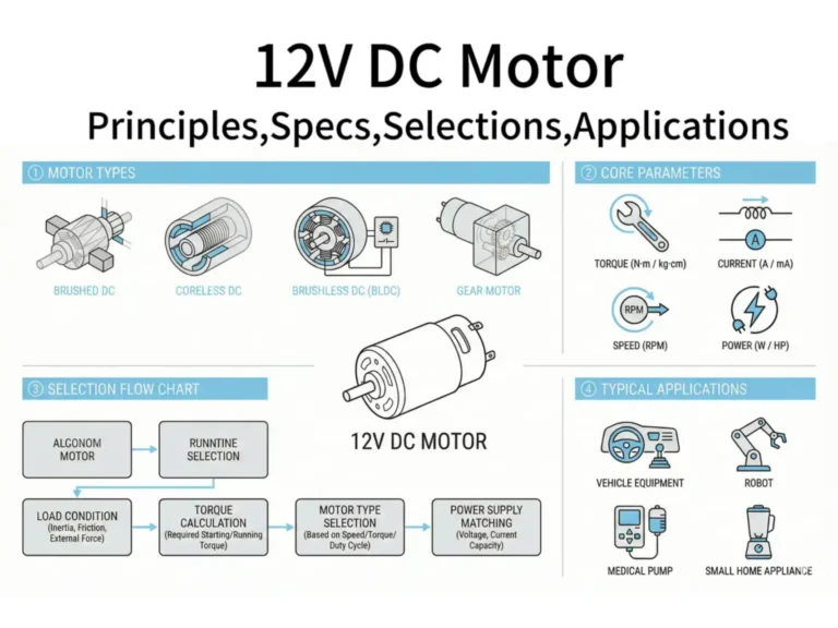 12v dc motor principles specs selections applications