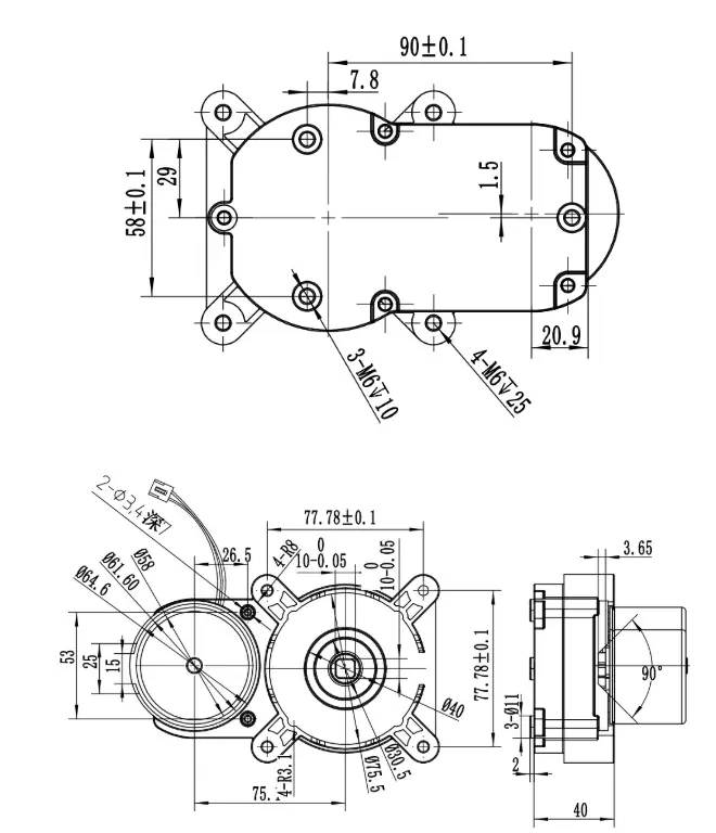 bldc motor outline drawing