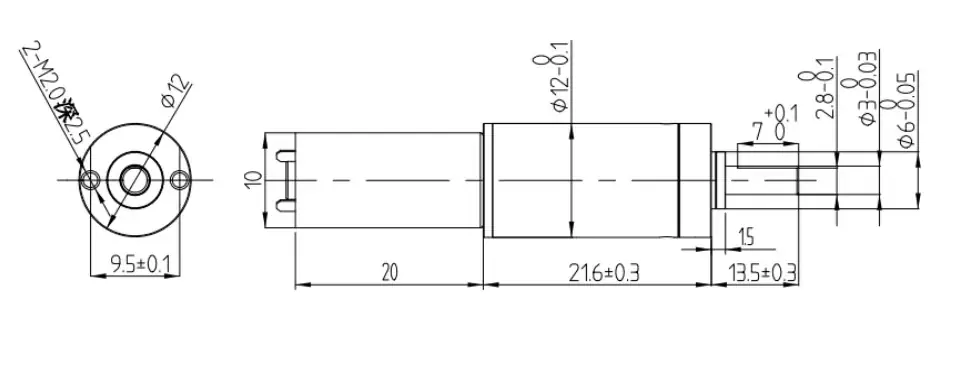 planetary dc geared motor tsl 12gp n30va drawing