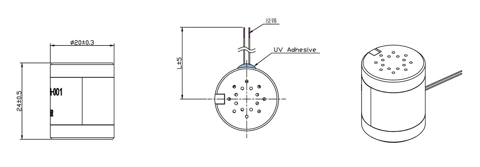 vibration motor for haptic feedback tsl 2024a drawing