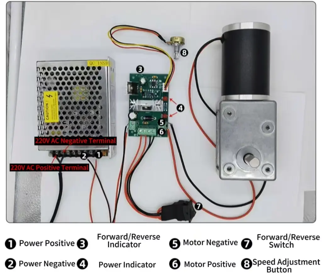 worm gear motor 12v high torque tsl 5882gw 50zy​ wiring method
