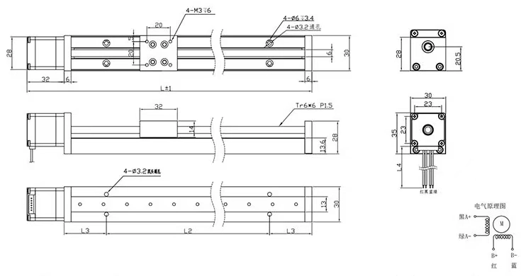 nema 11 hybrid stepper motor linear slider tsl 28ls series outline drawing nema 11 hybrid stepper motor linear slider tsl 28ls series outline drawing