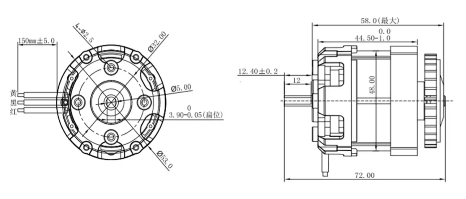 brushless power tool motor tsl bldc 4820 mechanical drawing