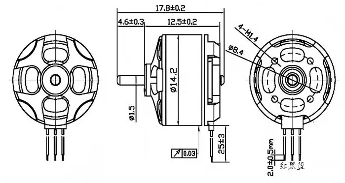 tsl bldc 1405 3900kv small bldc motor technical drawing