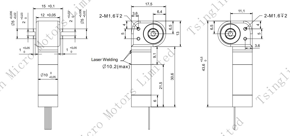 10mm micro dc servo motor tsl pg10k28 kw1016+lg1317k20 dimensions drawing
