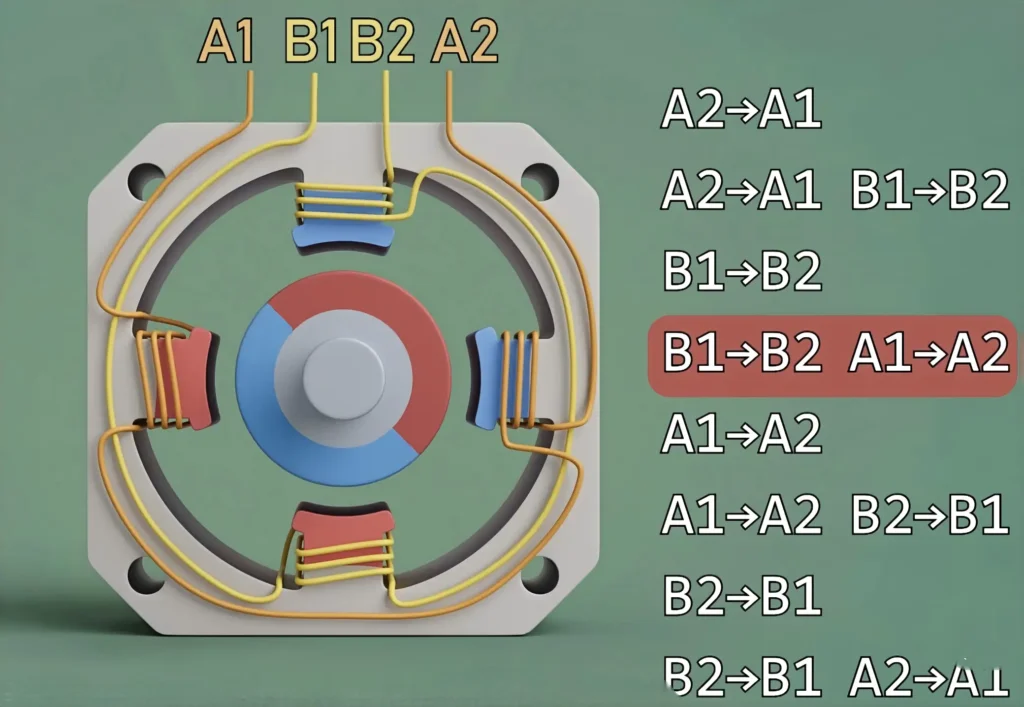 45 degree stepper motor how to work