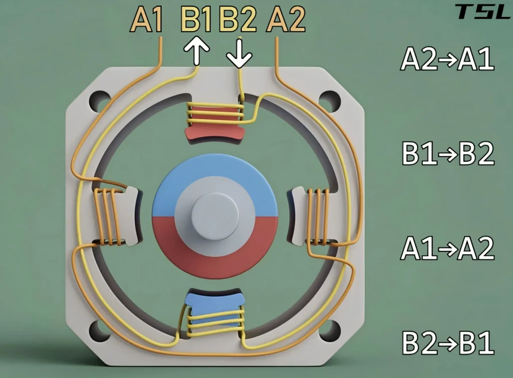 stepper motor energizing cycle
