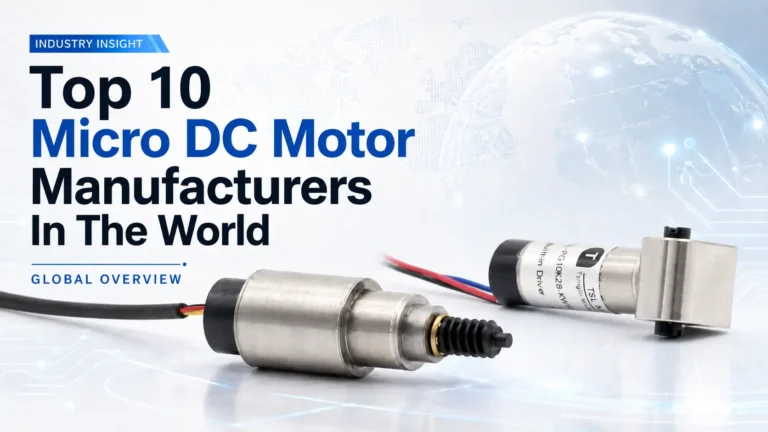 Top 10 micro dc motor manufacturers industry insight report feature image showing precision planetary roller screw actuators and integrated motor drive units for robotic dexterous hands