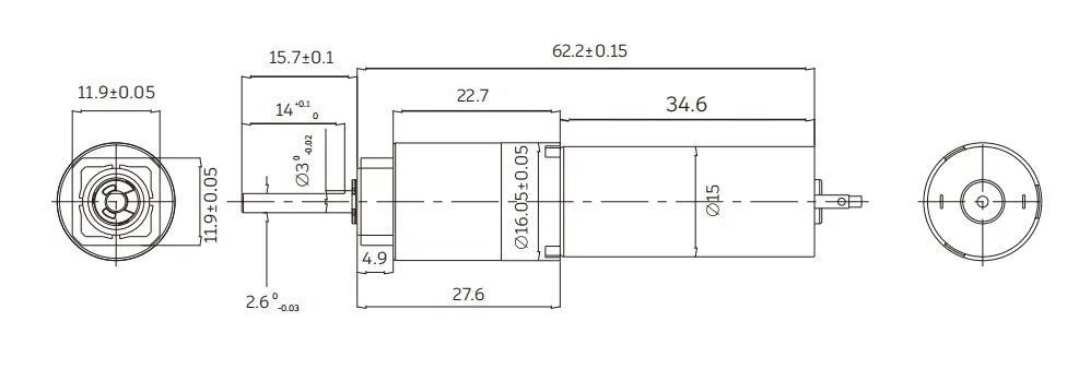 plastic dc gear motor tsl 15ppg 1534 drawing
