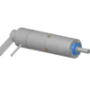 3D render of TSL 13mm mini planetary geared electric motor with encoder wires and stainless steel output shaft