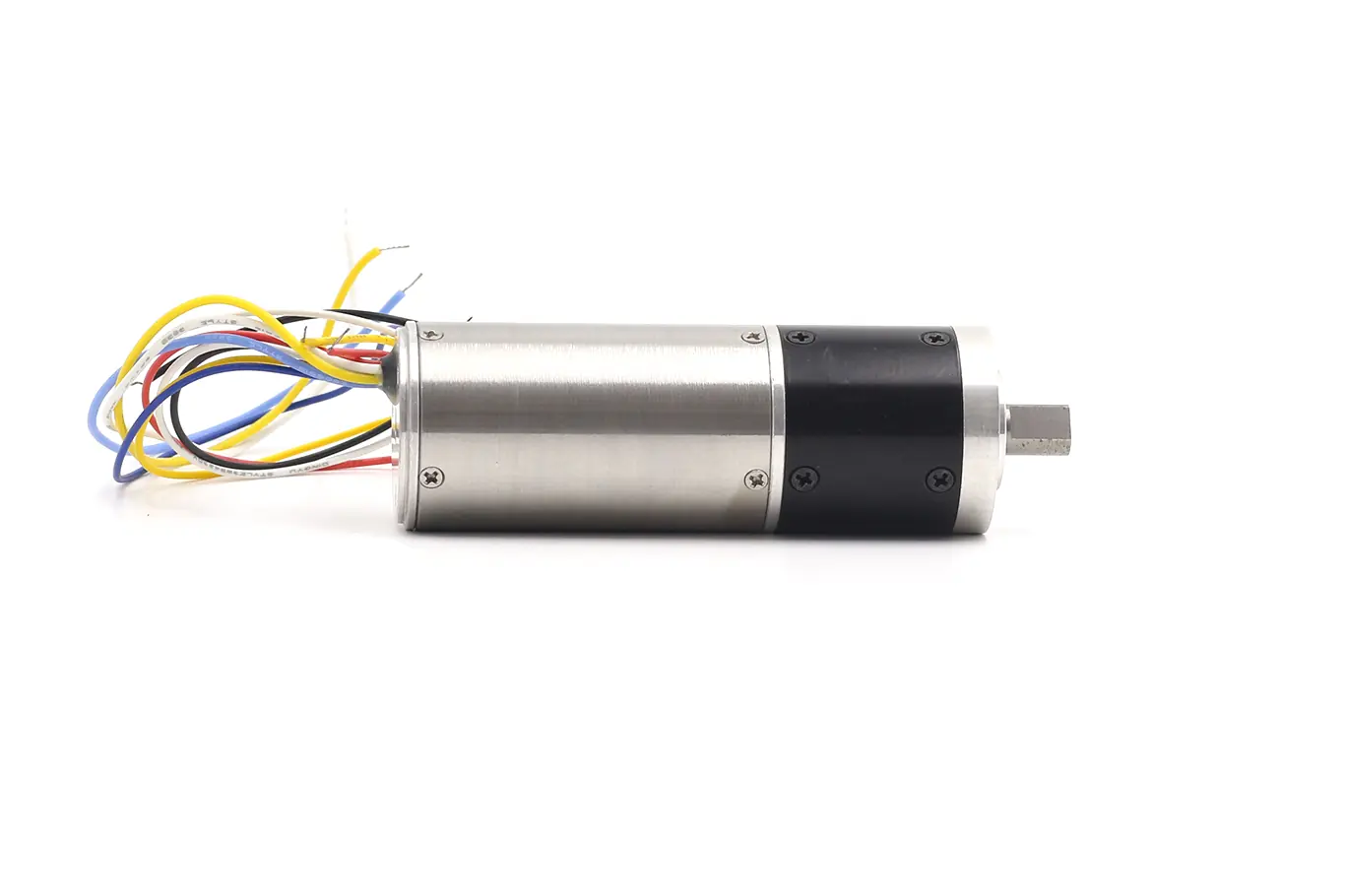 Horizontal side profile view of the TSL-PG32K87-KW3242 planetary gear motor assembly