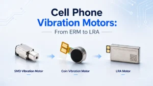 Cell phone vibration motors from ERM to LRA, including SMD vibration motor, coin vibration motor, and LRA motor.