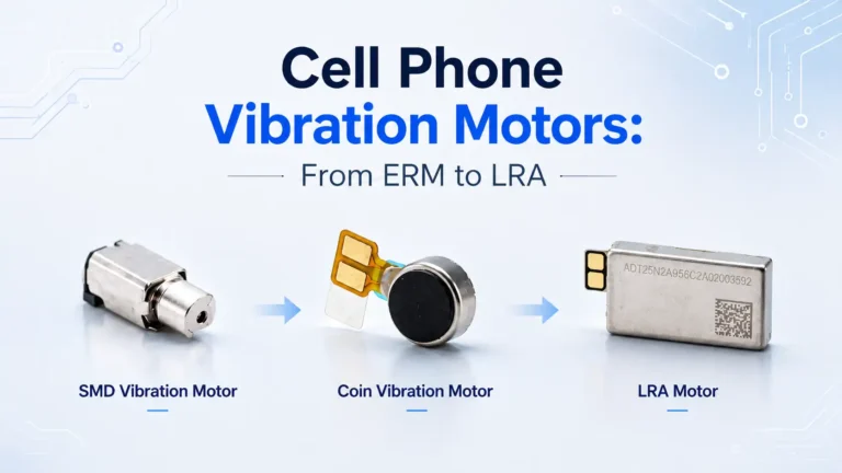 Cell phone vibration motors from ERM to LRA, including SMD vibration motor, coin vibration motor, and LRA motor.