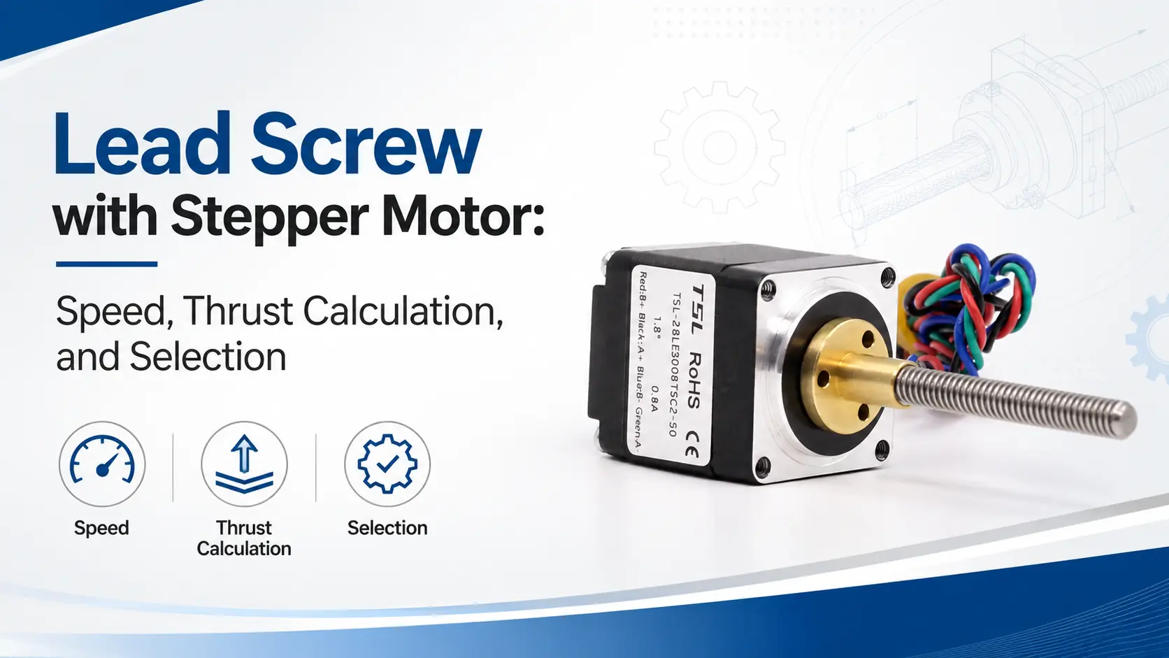 lead screw with stepper motor speed thrust selection