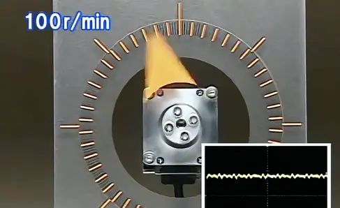 stepper motor 100 revolution vibration waveform graph