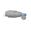 3D CAD model rendering of 12V brushless DC servo motor with worm gear assembly
