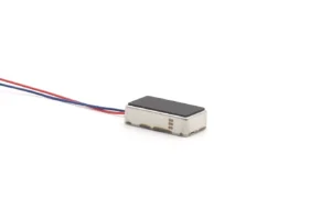 haptic feedback actuator linear vibrator motor Overview of the TSL-ELV091640 X-axis haptic feedback actuator featuring pre-soldered red and blue lead wires for easy integration.