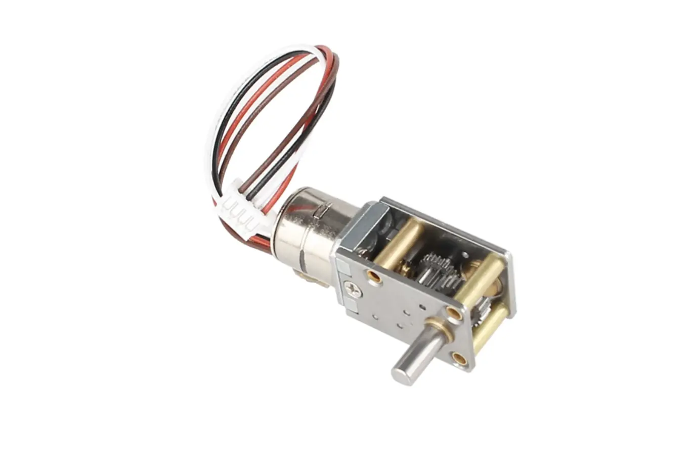 Micro metal geared stepper motor with 10mm precision gear reducer and wiring harness