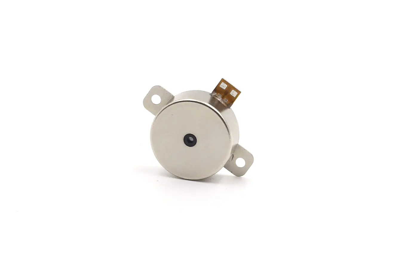 TSL-ELV208-175S linear haptic motor front view showing round housing, mounting brackets, and FPCB pads