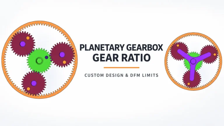 Planetary gearbox gear ratio comparison for custom gear design